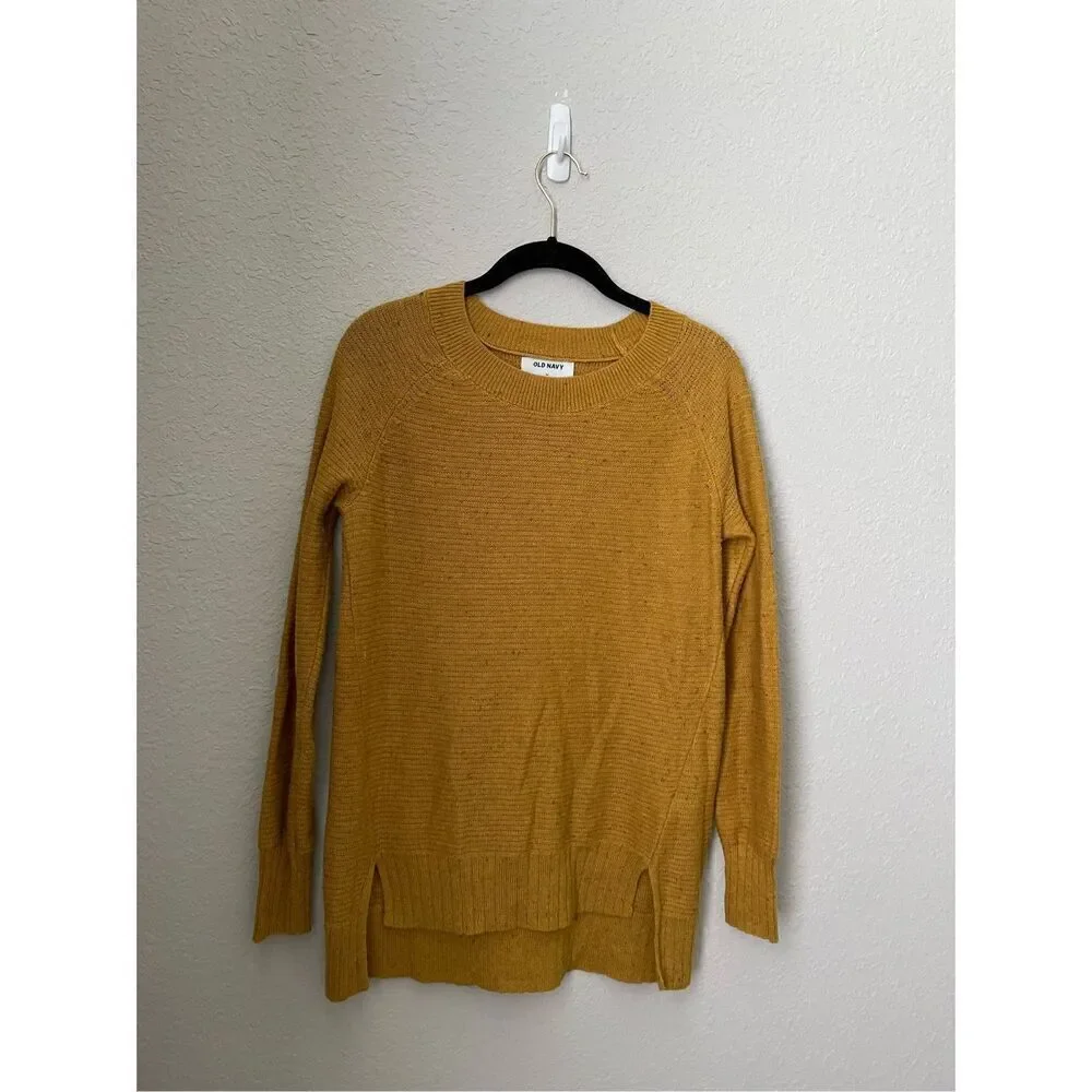 Old Navy Mustard Color Oversized Tunic Sweater Size XS
